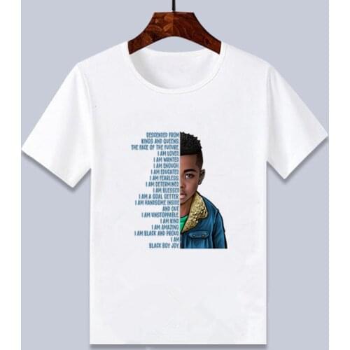 Loved Black Boy Joy Graphic T Shirts Children Cute Summer Top Baby Kids Basic Tshirt White Casual Little Melanin King T-Shirts