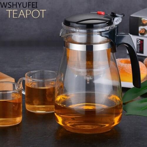 Hot sale Heat Resistant Glass Teapot Chinese Tea Set Puer Kettle Coffee Glass Maker Convenient Office Tea Pot With filter
