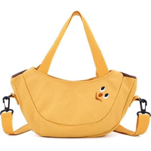 Canvas Crossbody Bags Female Oblique Harajuku Style Personality Fashion Hundred One-Shoulder Hand-Held Small Satchels Handbags