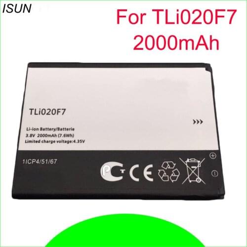 ISUNOO 10pcs/lot Mobile phone For Alcatel TLi020F7 battery TLI020F7 battery