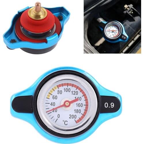 Car Motorcycle Radiator Cap Tank Cover Water Temperature Meter Thermostatic Gauge Universal Small Head 0.9/1.1/1.3 Bar