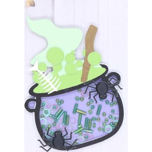 KSCRAFT Halloween Cauldron Shaker Metal Cutting Dies Stencils for DIY Scrapbooking Decorative Embossing DIY Paper Cards