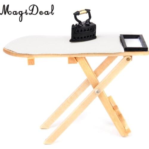 MagiDeal Cute 1:12 scale Doll House Miniature Iron With Ironing Board set for Dollhouse Furniture Toy Decoration
