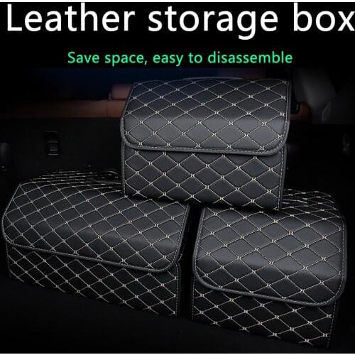 Car Organizer PU Leather Trunk Storage Box Storage Bag Foldable Trunk Storage And Finishing Stowing Tidying Auto Accessories