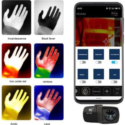 Mobile Phone Thermal Imager Supports Android Type-C HT-301 Video and Picture Recording Using USB Adapter Handheld Thermal Imager