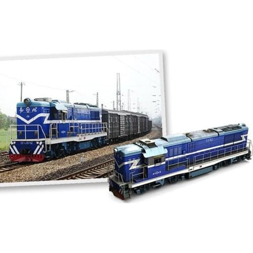 Model Train Blue Internal Combustion Engine with Inspection Light
