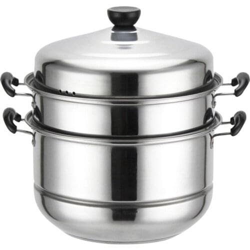 Stainless Steel Three-layer Thick Steamer Multifunction Soup Steam Pot Universal Cooking Pots for Induction Cooker Gas Stove (28