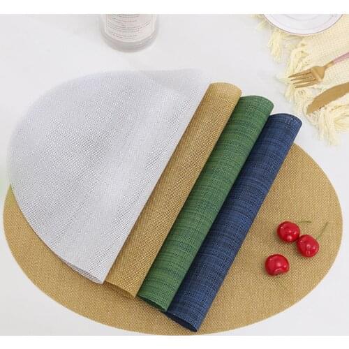 Oval Anti-slip Heat Insulation Bowl Cup PVC Mat Coaster Dinning Table Placemat Kitchen Placemats For Dining Table Mats
