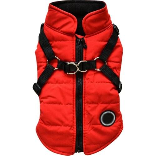 Pet Printed Cold Weather Coat, Small Dog Vest Harness Puppy Winter 2 In 1 Outfit Warm Garment Jacket