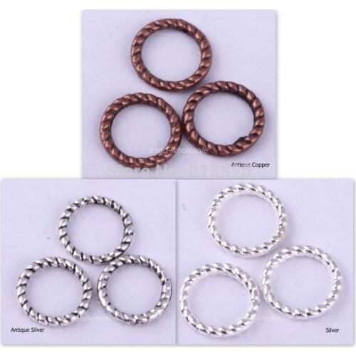 OMH wholesale 60Pcs Gold/Bronze/Copper Twist-Ring Charm Finding for Jewelry Making 8mm