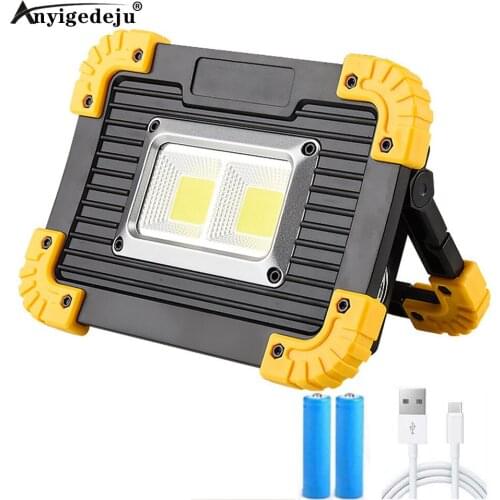 LED Floodlight Portable Spotlight Lampe Lantern Camping Lamp Searchlight USB AA 18650 Flashlight Power Bank Energy Work Light
