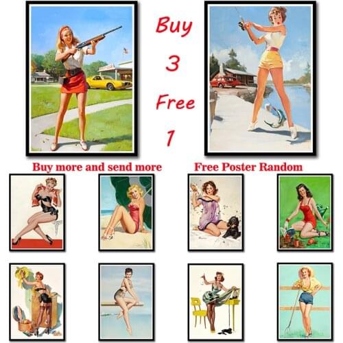 World War II Red PIN-UP SEX GIRLS USSR Soviet White Coated Paper Posters Wall Decorative Paintings Frameless