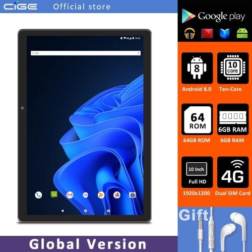 10 Inch Tablets Android 8.0 OS 4G Phone Call Smart Gaming Childrens Tablet Pc 6GB 64GB 5G WIFI GPS With Bluetooth Keyboard