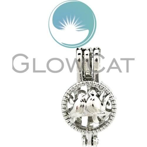 10X K920 Metal Love Bird Beads Cage Locket Pendant Making Handcraft Essential Oil Diffuse Fit Necklaces Jewelry