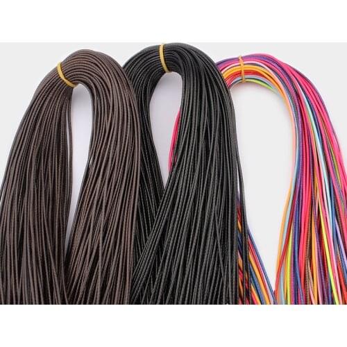 100pcs Mixed Color/Black/Brown 1.5mm Waxed Cotton Cord Thread Rope String Fit Bead Craft Lobster Clasp DIY jewelry accessories