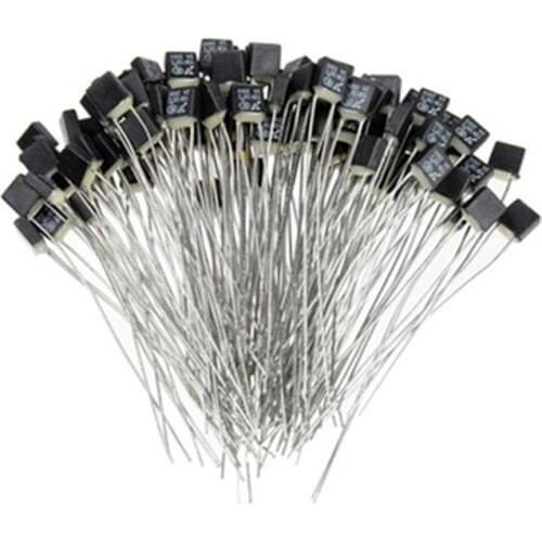 100pcs RH 102 105 115 125 130 135 145 degree Thermal Fuse RH130 Thermal-Links 2A 250V Black Square Temperature Fuse