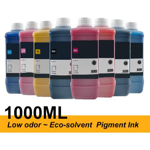 1000ML Pigment Low odor Eco-solvent Ink For Epson DX4 DX5 DX6 DX7 XP600 TX800 PrinterHead Allwin Sky-Color PHANTOM TITANJET
