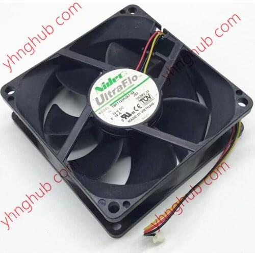 Nidec T80T12MUA7-52 DC 12V 0.19A 80x80x25mm 3-Wire Server Cooling Fan