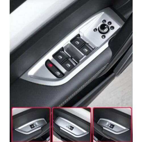 4pcs ABS chrome Car door lift window switch Button protection scuff plate,decoration cover For Audi Q5L