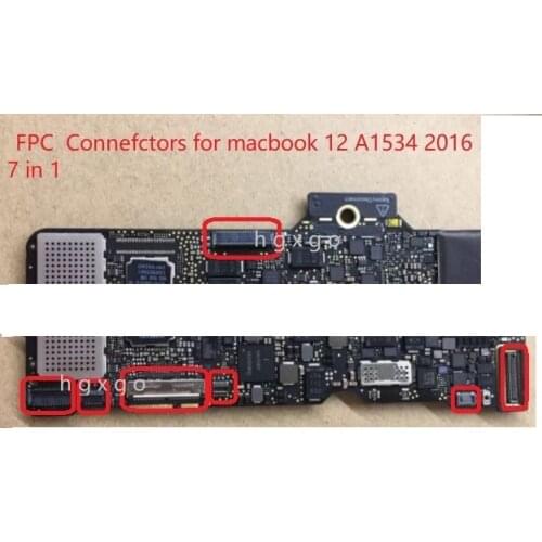 5sets/ 7 in 1 FPC Connectors For MACBOOK 12" A1534 LCD trackpad spi right/ left speaker audio usb-c connector on board