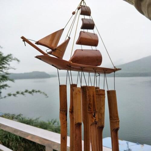 Creative Outdoor Bamboo Wind Chimes Yard Antique Tubes Bells Gifts Store Garden Windchime Wall Hanging Ornament Home Decor LA523