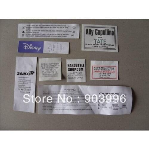 Free shipping OEM sewn-in label,Customized garment/underware labels/woven labels/logo-Caution Sign