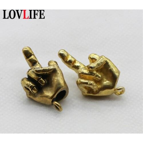 Metal Brass Raised Middle Finger Up Shape Keychain Pendant Jewelry Punk Rock Men Fashion Car Key Chain Ring Hanging Hand Keyring
