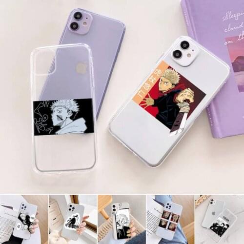 Japan Anime Jujutsu Kaisen Phone Case For iphone 12 11 mini x xs xr pro max 8 7 6s 6 5 5s 5c se plus Transparent soft