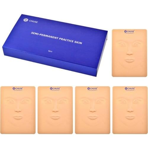 CHUSE Microblading Practice Skin 3D Face Cosmetic Permanent Makeup Tattoo Training Sheet 15.2 x 21 x 0.2cm (5 pieces of pack)