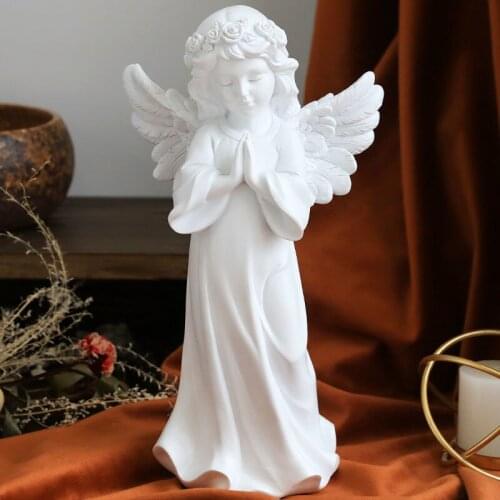 European Retro White Angel Resin Sculpture Plaster Portrait Furnishings Living Room Decor Ornaments Home Decoration Accessories