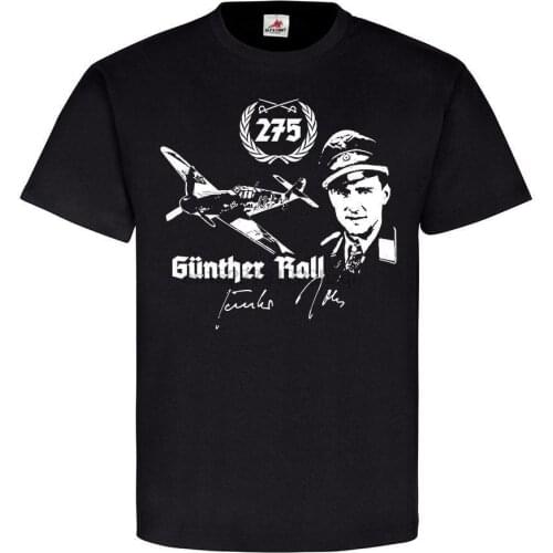 Short Sleeve For Men Clothing Summer Gunther Rall Jagdflieger Luftwaffe Me109 Pilot Ritterkreuz Trager T shirt Tee Shirt