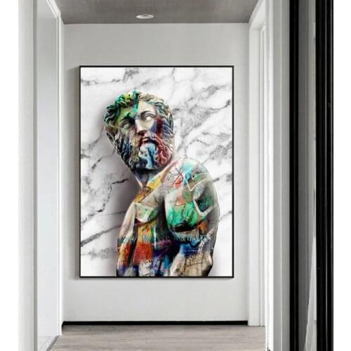 Greek Statue Plaster Sculpture Canvas Painting Artwork David Art Posters and Prints Wall Art Pictures for Living Room Home Decor