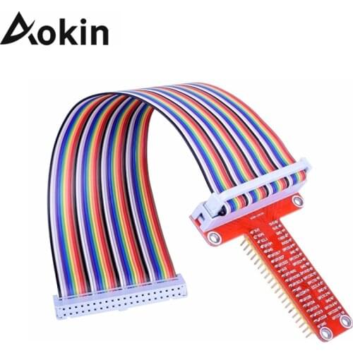 Aokin Raspberry Pi 3 Gpio Breakout Expansion Board with 40 Pin Flat Ribbon Cable For Raspberry Pi 3 2 Model B & B