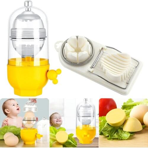 Eggs Yolk Mixing Whisk Inside Golden Egg Stiring Blend Maker Puller Kitchen Utensils Shaker Multi-cutter Household Slicer Gadget