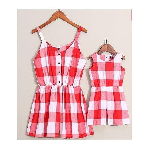 Plaid sundresses summer mom and kids matching mom and daughter clothes lovely cute clothes