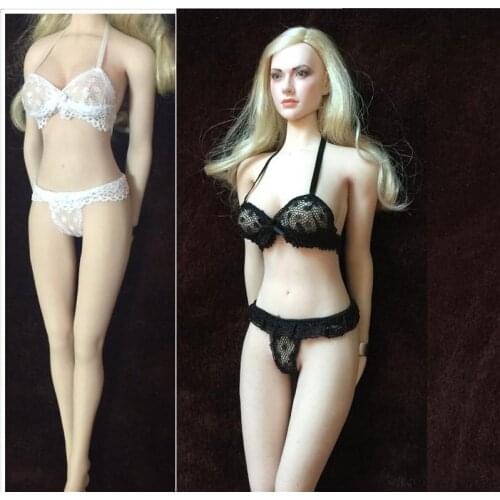 1/6 Scale Female Soldier Lace Bra with T-back Suit Set for 12in Action Figure Toy