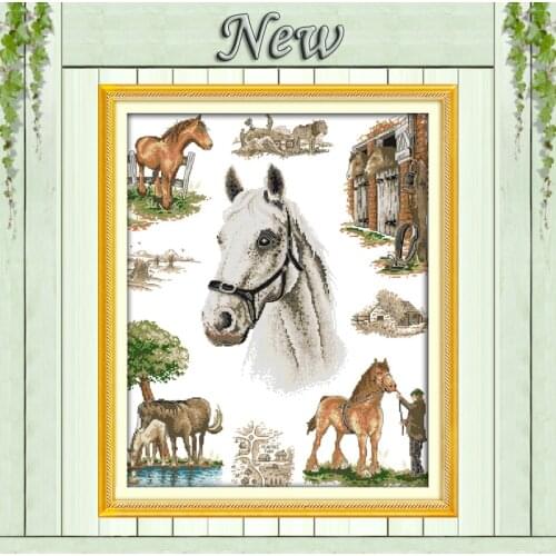The home of horse crafts home decor paintings counted print on canvas DMC 11CT 14CT kits Cross Stitch embroidery needlework Sets
