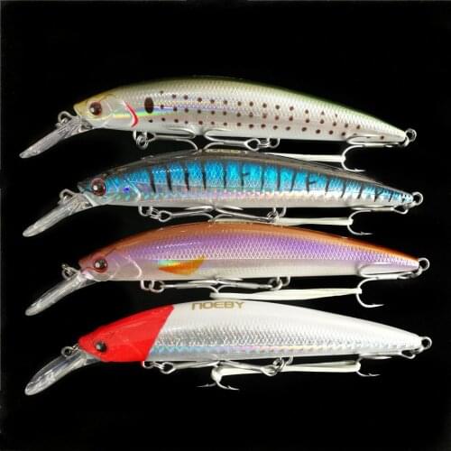 Noeby 4pcs 11cm 36g 0.2-3m Sinking minnow hard fishing lure long casting wobbler artificial bait good For fishing Fishing bait