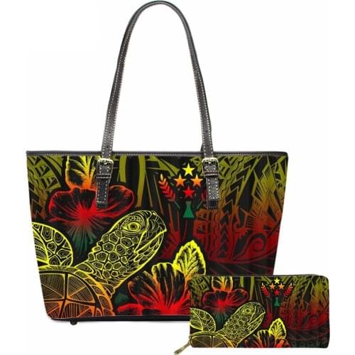 Noisydesigns Kosrae Turtle Polynesian Printed Purse Trendy Handbags Set Women Crossbody Bags Ladies Top-handle Shoulder Bag