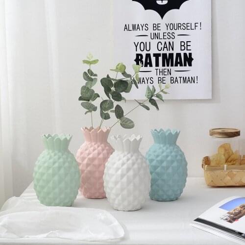 Nordic Matte Ceramic Pineapple Vase S Decorative Vase Filler Flower Arrangement Container Table Shelf Ornaments Modern Home Deco