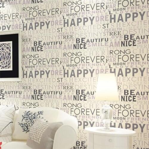Beibehang Simple modern English letter wallpaper 3D nonwovens wall paper living room bedroom TV background wall children room