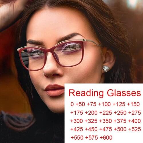 Nordic style Anti Blue Light Reading Glasses Women Fashion Spectacles Computer TV Screen Magnifier Glasses Luxury Red Eyewear UV