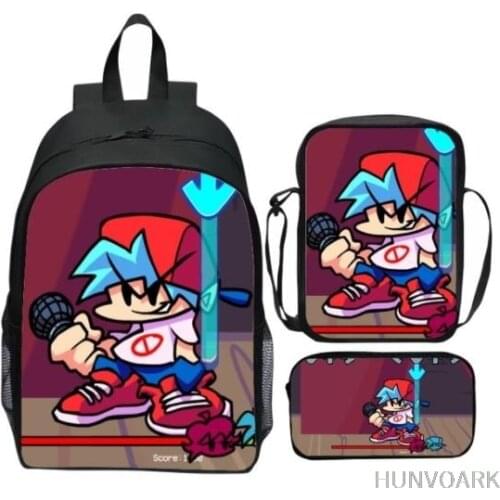 3pcs/set Friday night funkin Backpack School Backpack for Teenage Boys Girls Students School Bag Custom Bag Travel Backpack