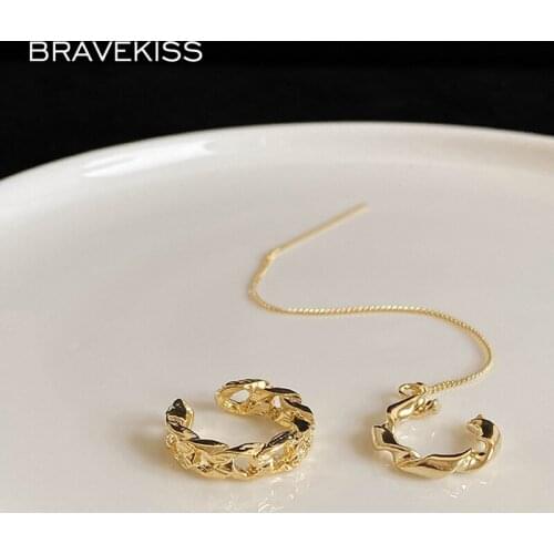 BRAVEKISS Pearl Drop Earrings for Women Fashion Jewelry White Gold Color Long Chain Butterfly Earring Boucle D'Oreille BPE1531