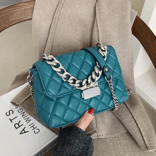 Women Chain Messenger Bags Vintage Sac Female Diamond Latttice Shoulder Bag Solid Crossbody Bags for Women Handbags Fashion Flap