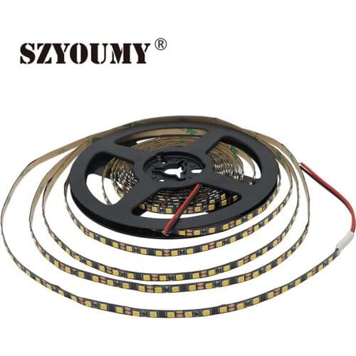 SZYOUMY 50M/Lot 5MM Black PCB Led Strip 2835 12V IP20 Flexible Light 120 Leds /M Led String Ribbon Lamp White Warm White Color