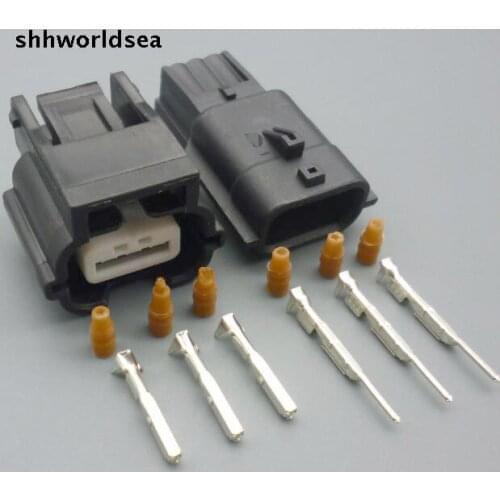 Worldgolden 5/30/100sets kit 3 way 3p 0.6mm female male auto wire connector 7283-8852-30 7282-8852-30