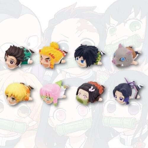 Anime Demon Slayer Charging Cable Protector Cover For Mobile Phone USB Cable Data Lines Cartoon Portable Case For IPhone Cable