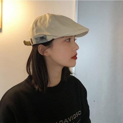 Women Hats Autumn Winter Retro Breathable Cotton Forward Cap Girl Berets London Retro Version of Reverse Caps Detective Hat