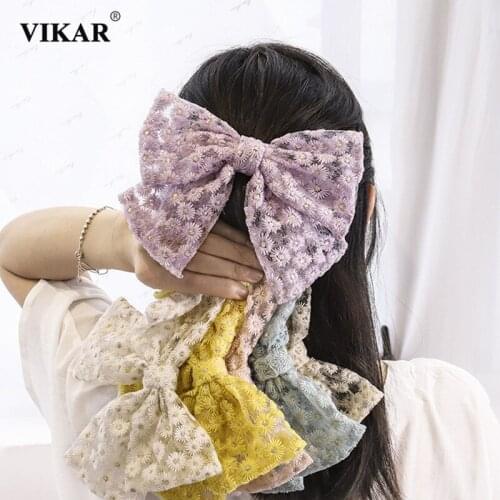 VIKAR New Women Handmade Knot Bows Lace Hair Clips Fashion Barrrettes Princess Headwear Hairpins Girls Fashion Hair Accessories